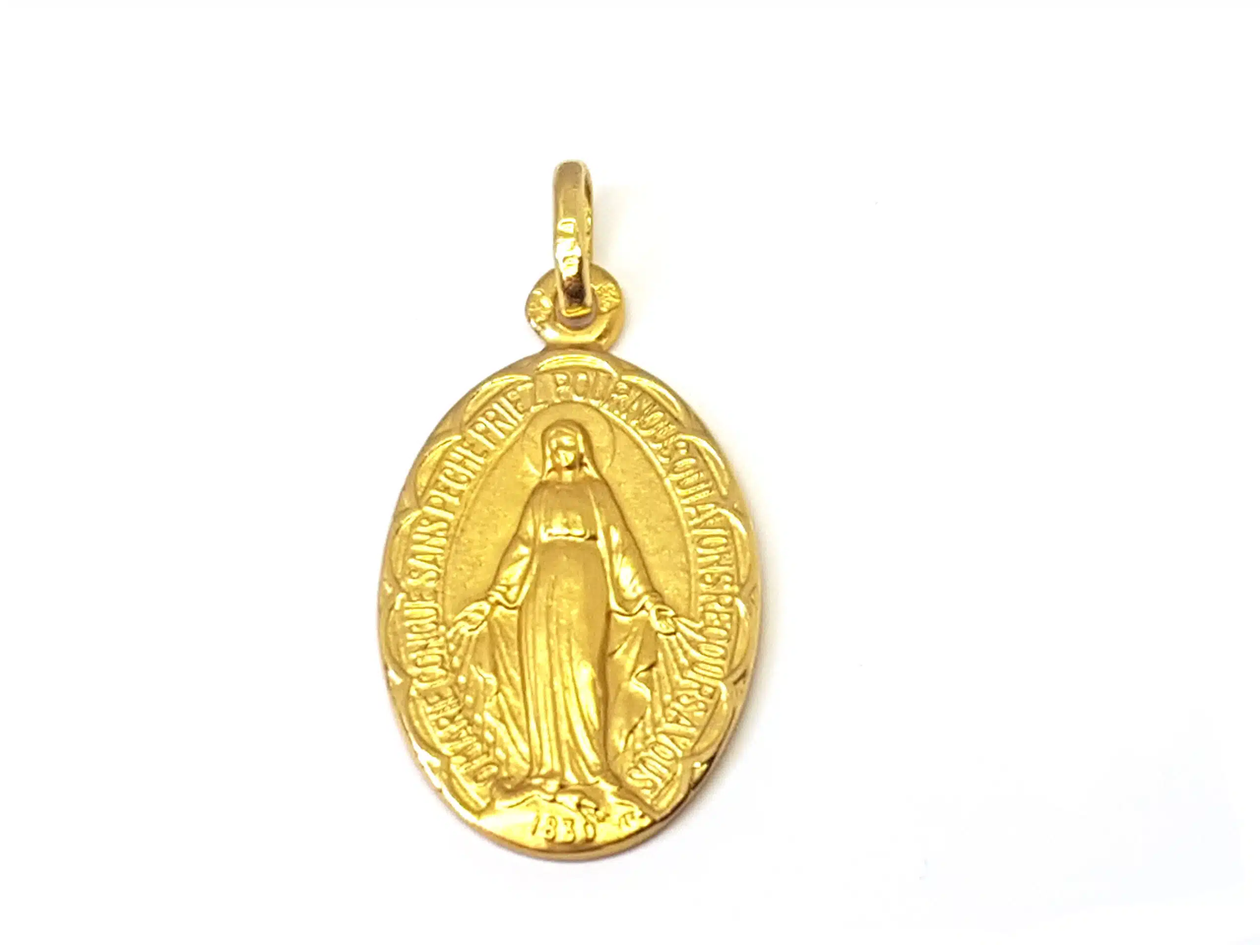 Pendentif médaille Vierge Miraculeuse 1830 or jaune 18k – Image 10