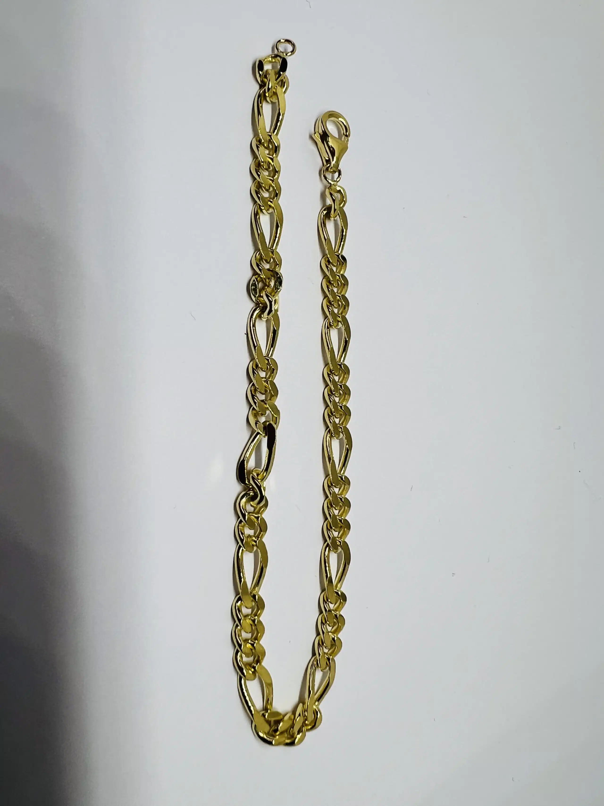 Bracelet Figaro  21 cm 4.80 mm or jaune 18k – Image 5